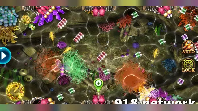 Fishing Star on 918Kiss with nets bursting over the reef and player cannons along the top and bottom edges