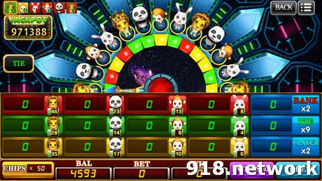 Forest Dance on 918Kiss, a wheel of animals over a bet board with odds from 4 to 46